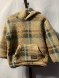 The Frye Company Kids Sherpa Hoodie in blue and beige plaid #sherpa #plaid