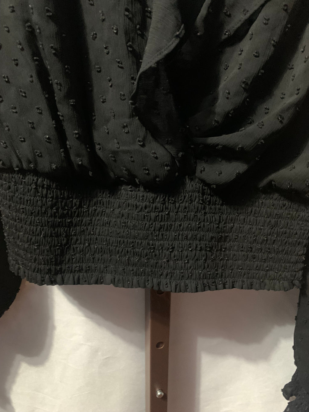 Haver London black blouse with small white polka dots, size S #polkadots #workwear