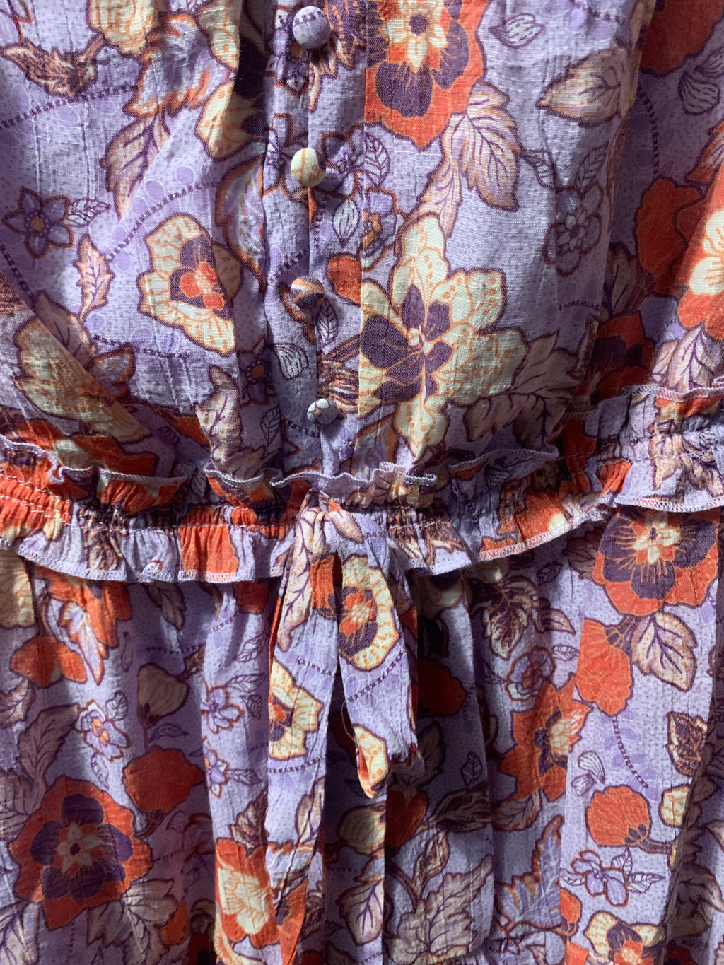 Indigo Rose purple & orange floral print dress with tie waist, size XL #floraldress #boho
