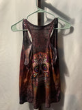 Sweet Gisele sugar skull tank top with floral and ornamental designs, size L #sugar #skull