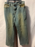 Style & Co. Petite 8P Blue Denim Jeans with Green Wash and Olive Green Pockets

#petite #denim
