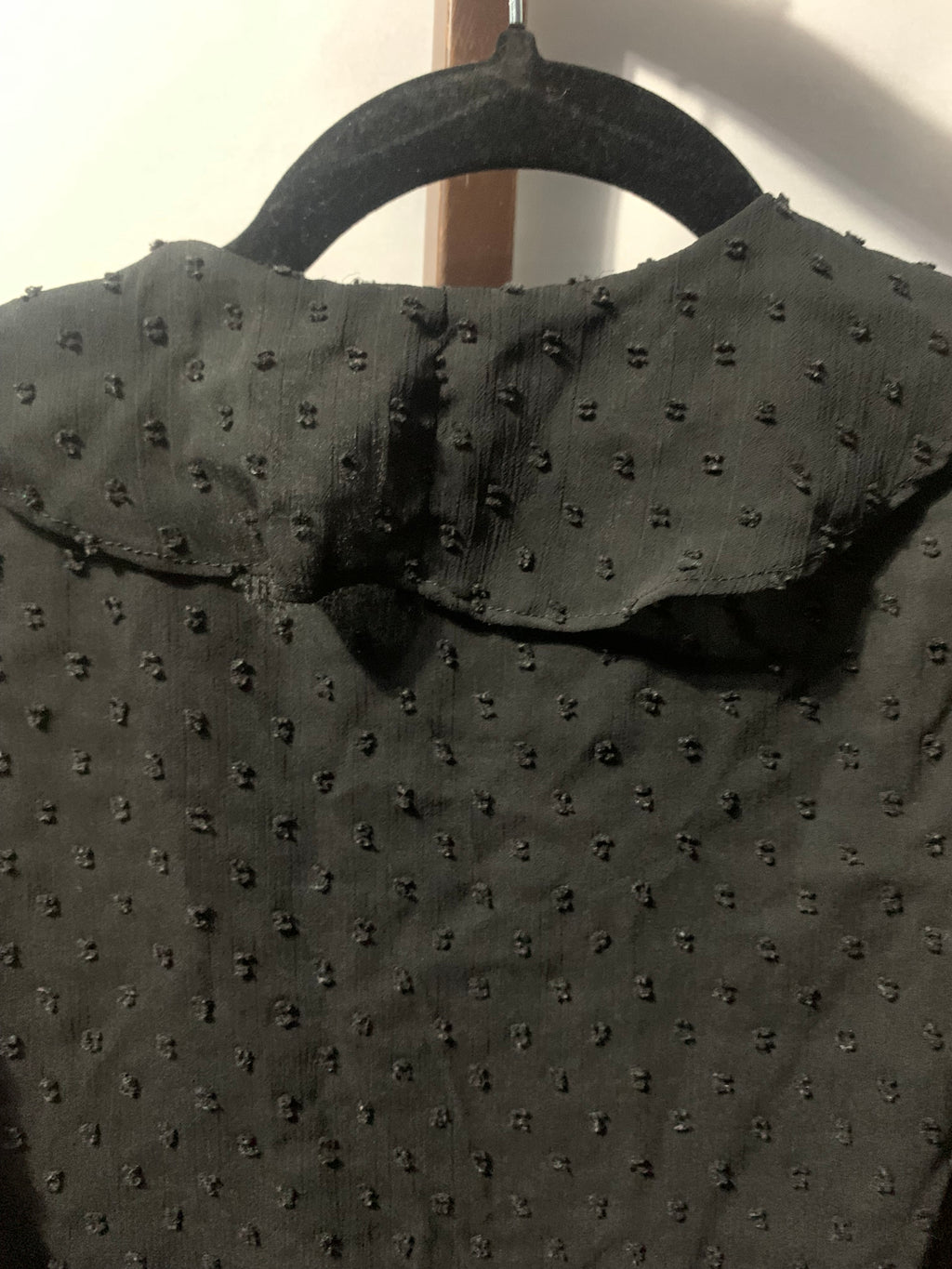 Haver London black blouse with small white polka dots, size S #polkadots #workwear