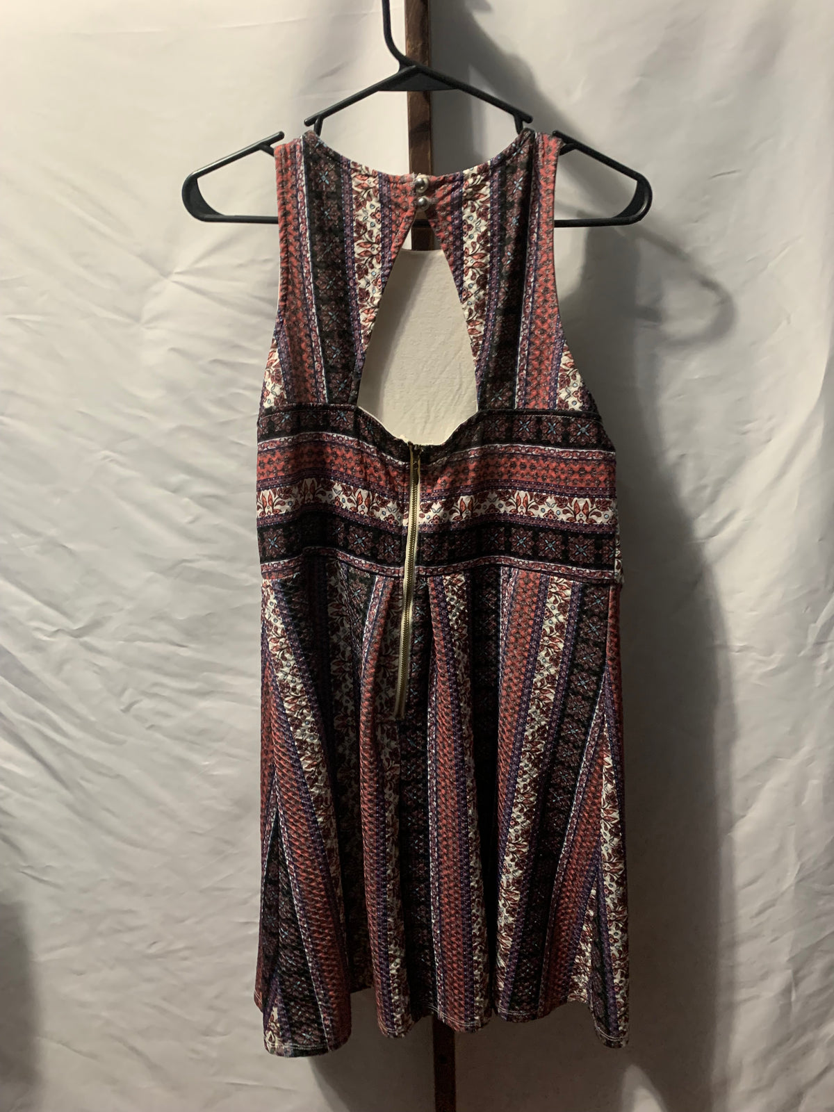 Xhilaration brown and black geometric patterned dress with zipper back, size XL #geometric #boho