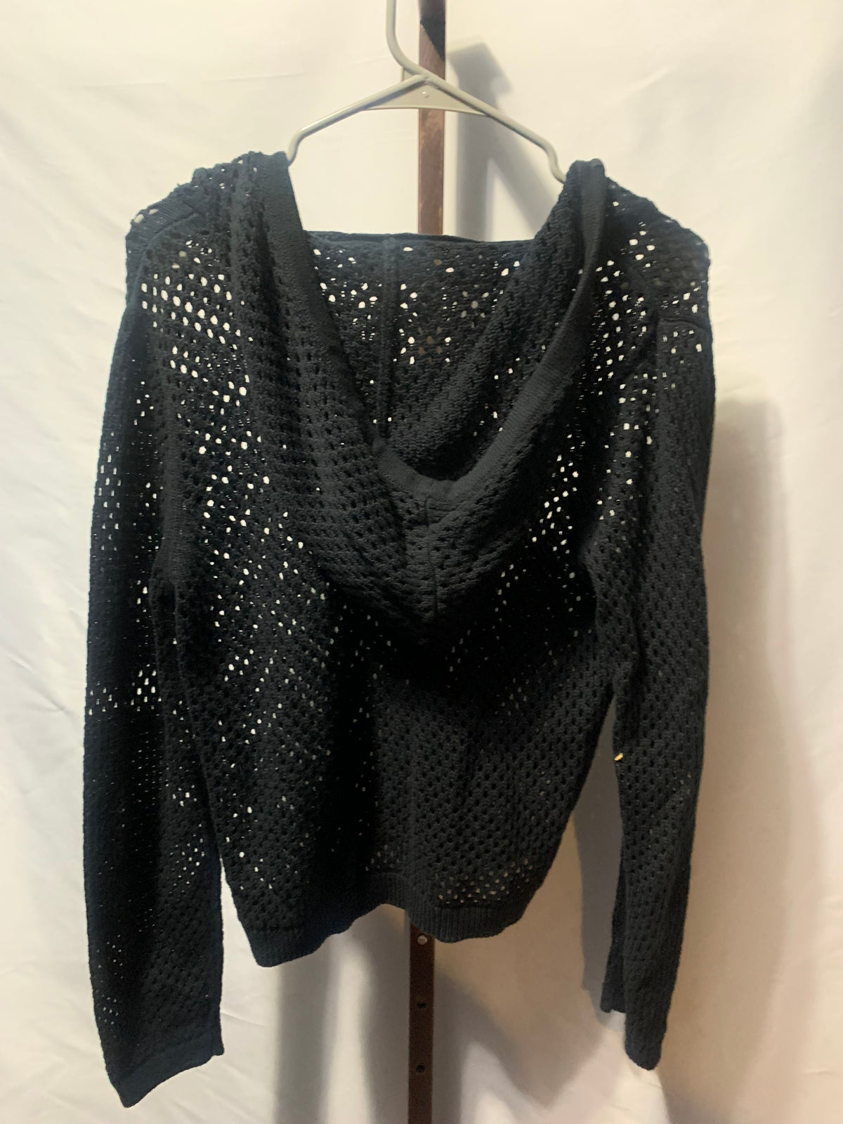 Calvin Klein Jeans Women's Open-Knit Crochet Hoodie Sweater