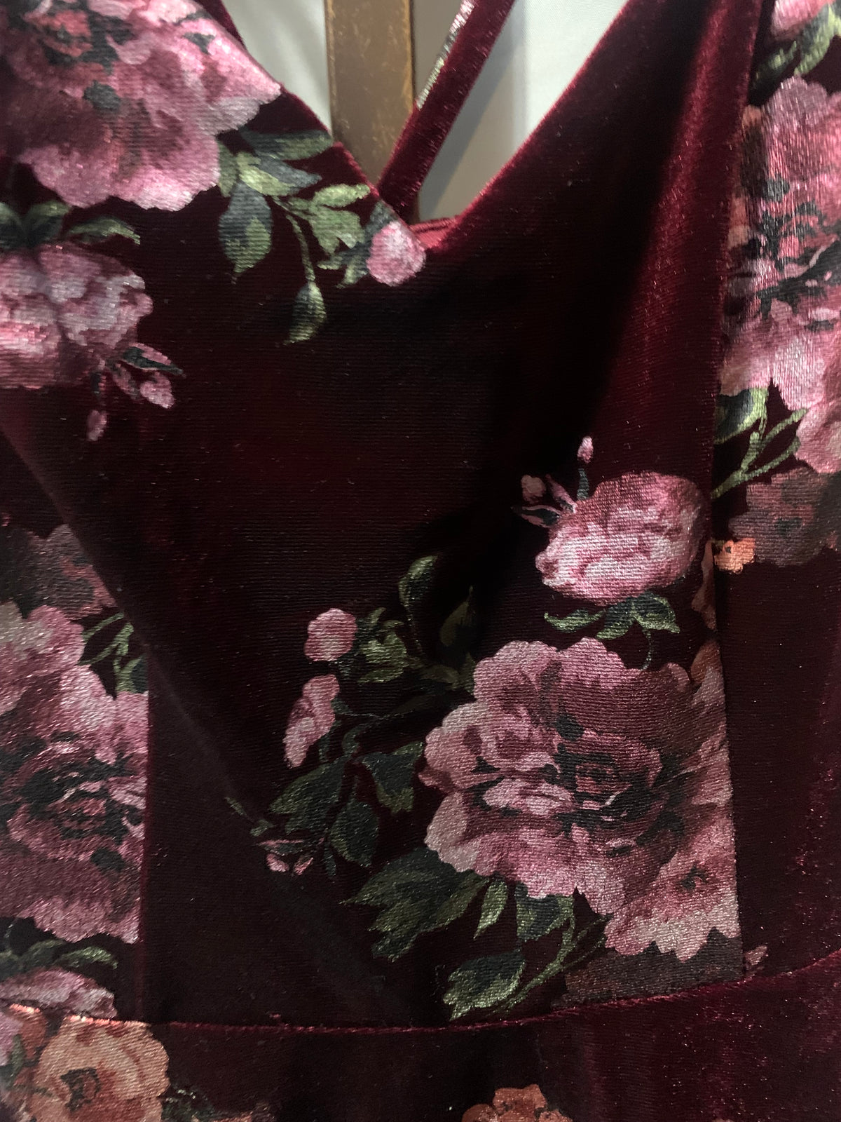 BCX burgundy floral mini dress with pink and purple flowers, size XS #floraldress #mini