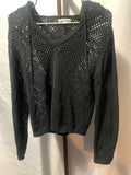 Calvin Klein Jeans Women's Open-Knit Crochet Hoodie Sweater