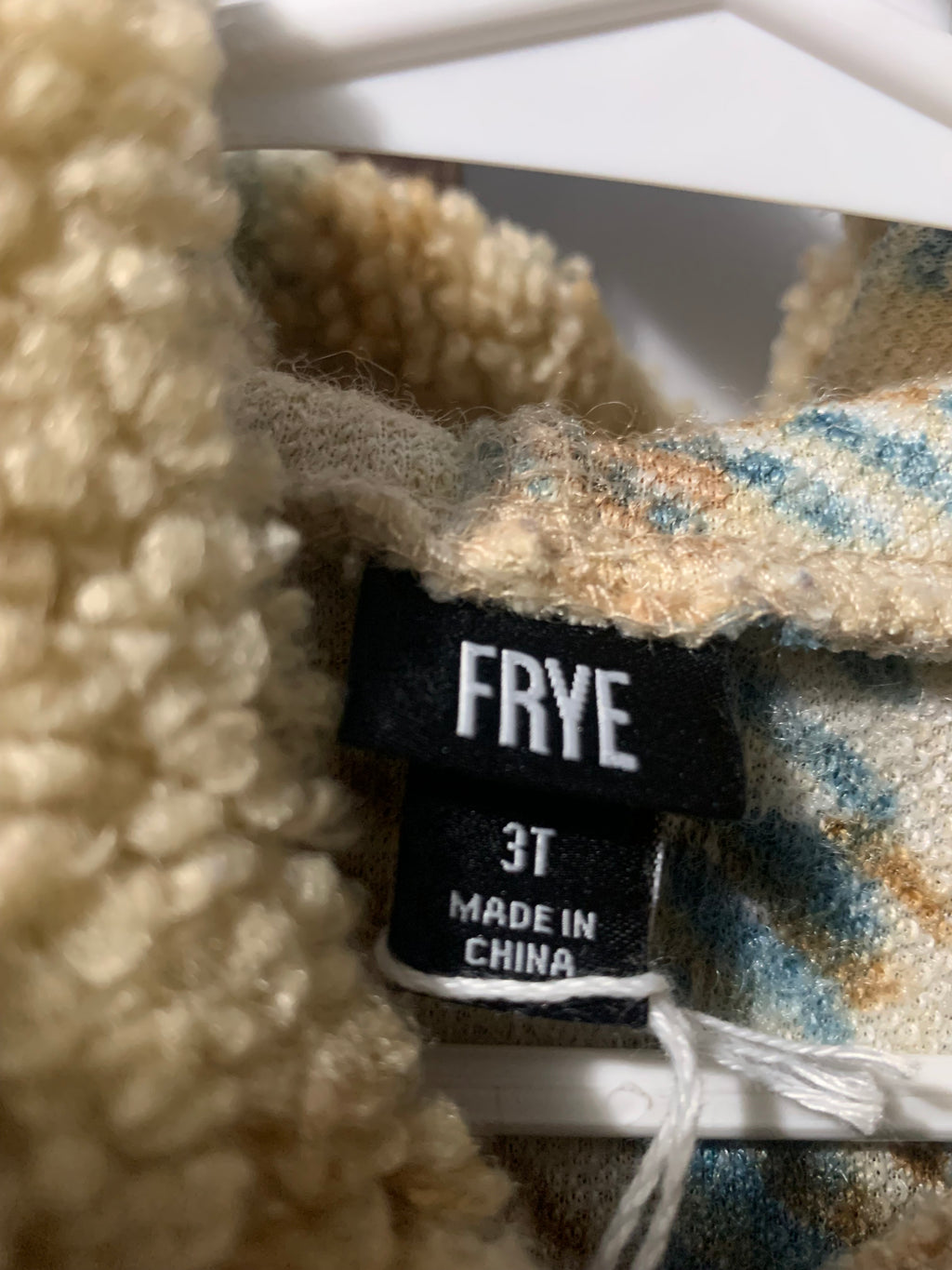 The Frye Company Kids Sherpa Hoodie in blue and beige plaid #sherpa #plaid
