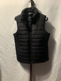 Black small Lands' End puffer vest with horizontal quilting #gilet #outerwear
