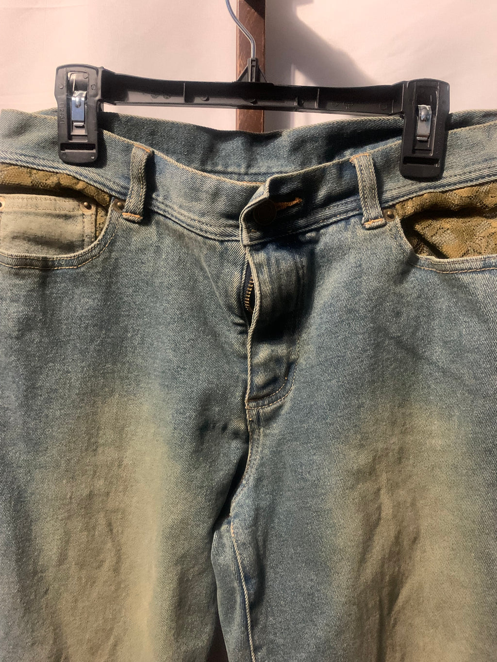 Style & Co. Petite 8P Blue Denim Jeans with Green Wash and Olive Green Pockets

#petite #denim
