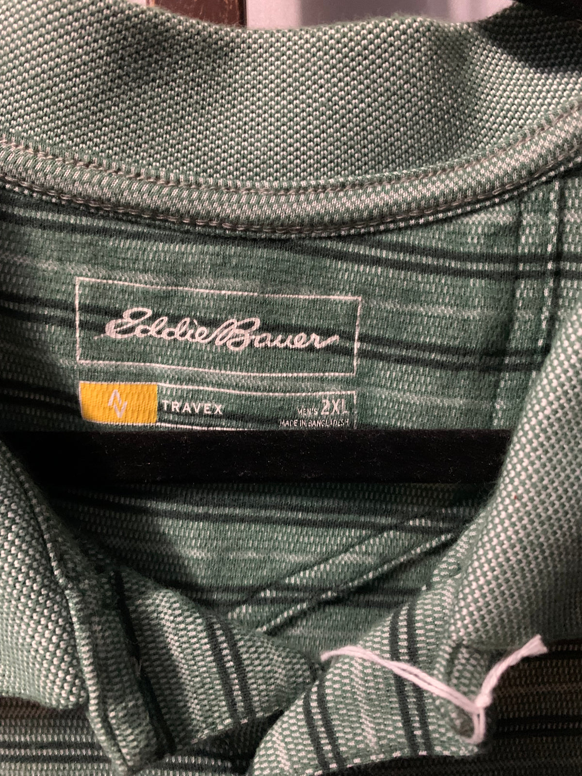 Eddie Bauer green striped polo shirt in XL #preppy #outdoors