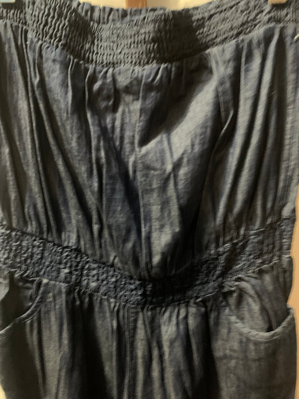Love by Design/tagged as love by CHESLEY
Strapless Lightweight Denim / Chambray Jumpsuit  

 Size: Women's Plus Size 1x