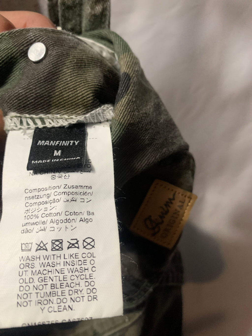 Manfinity Denim Original Size Medium Green camo overalls with adjustable straps #camouflage #utility