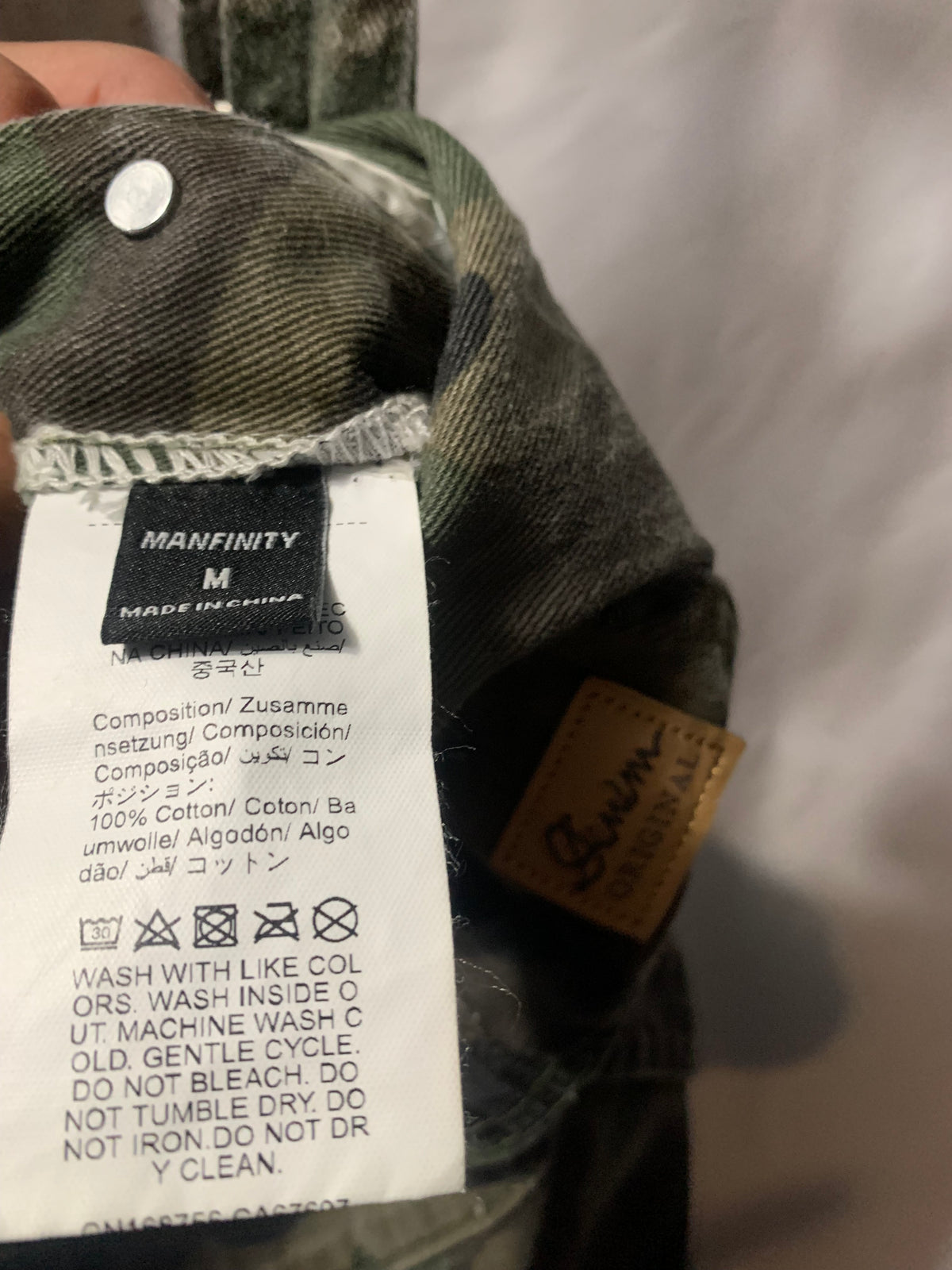 Manfinity Denim Original Size Medium Green camo overalls with adjustable straps #camouflage #utility