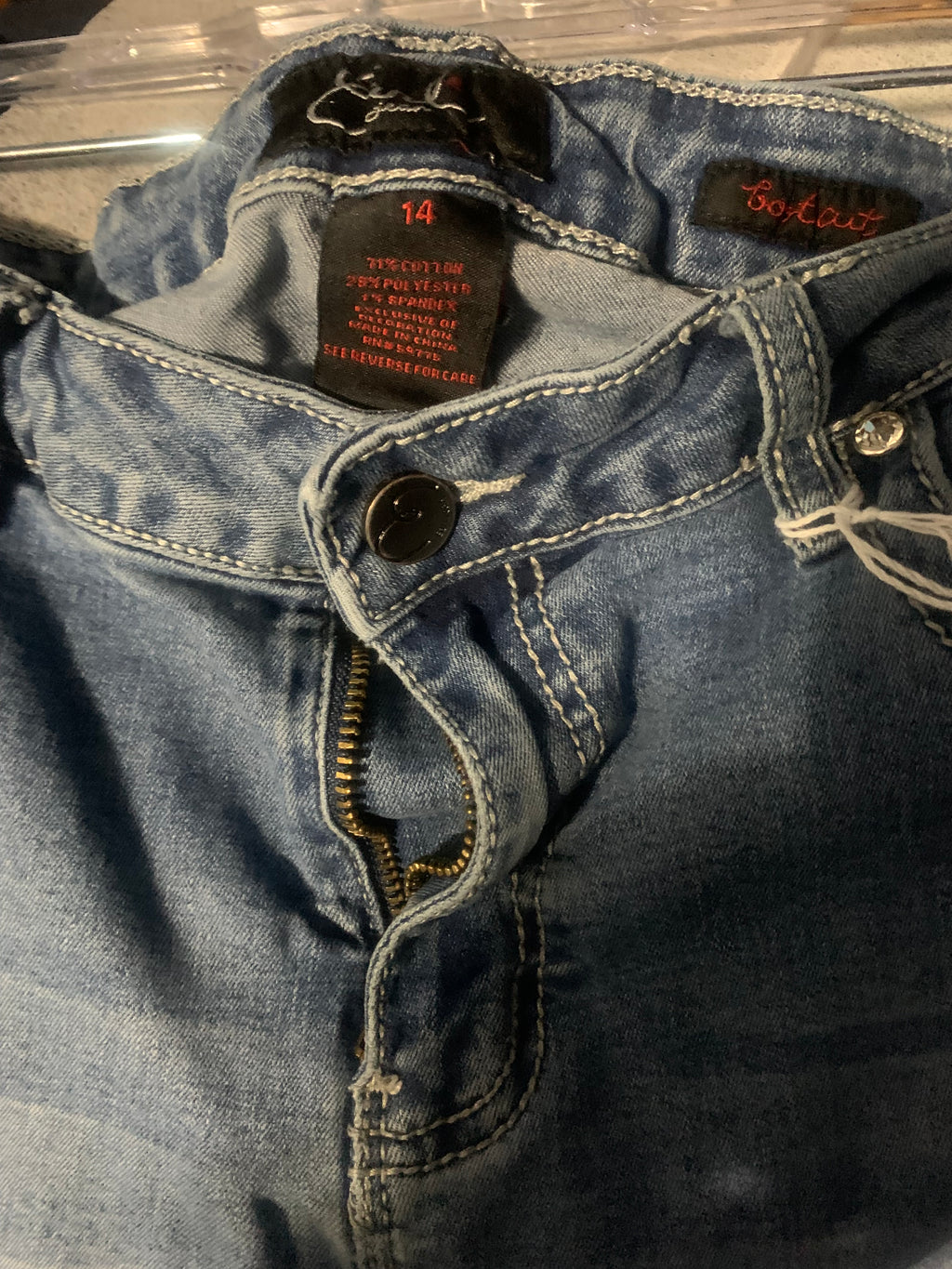 Earl Jean So Low
Low/Mid Rise fit

 Size: Women's 14 
