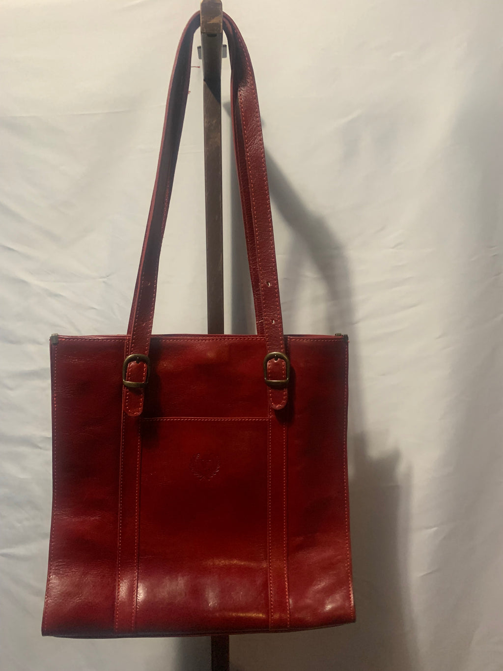 Made in Florence, Italy/Genuine Italian Leather Red Tote Bag
