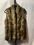 Liz Claiborne brown & green faux fur vest