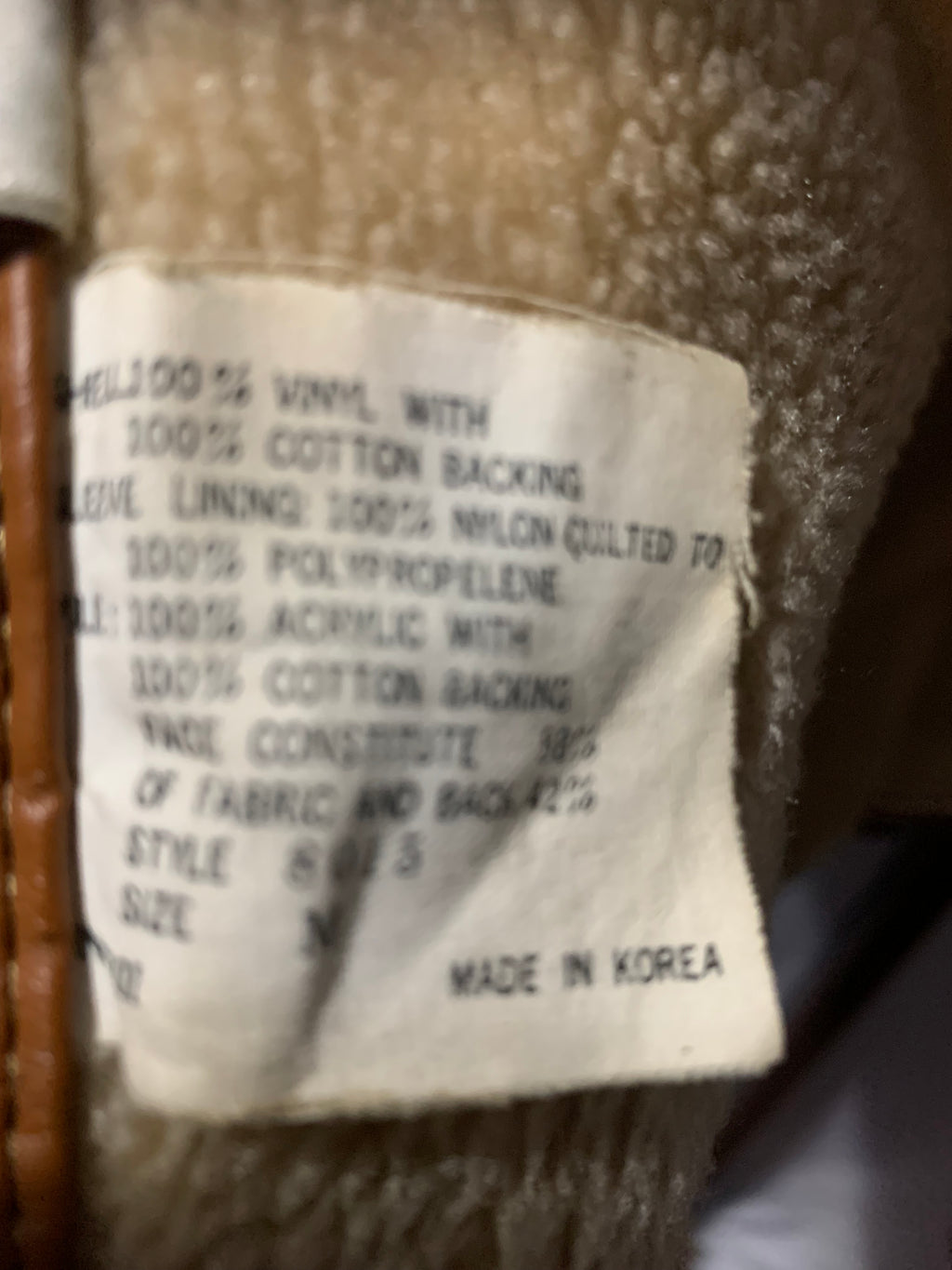 Novina by Mr McMurray medium Tan faux leather jacket with fur lining, size M #leatherjacket #fur