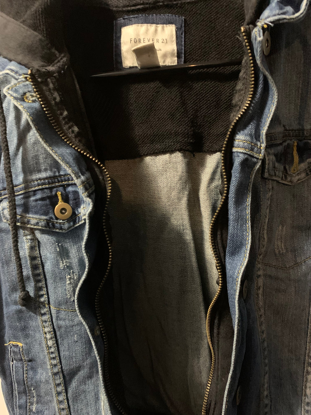 Forever 21 blue denim vest with hood #denimvest #forever21