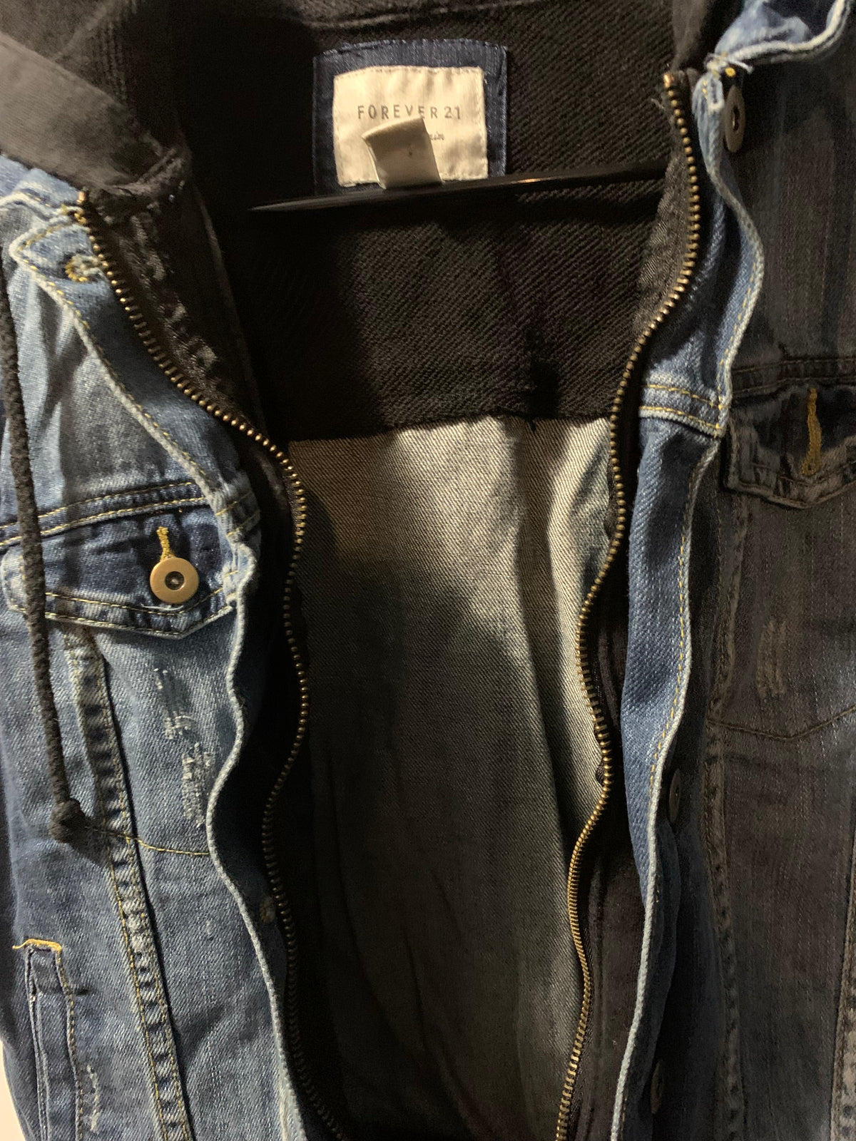 Forever 21 blue denim vest with hood #denimvest #forever21