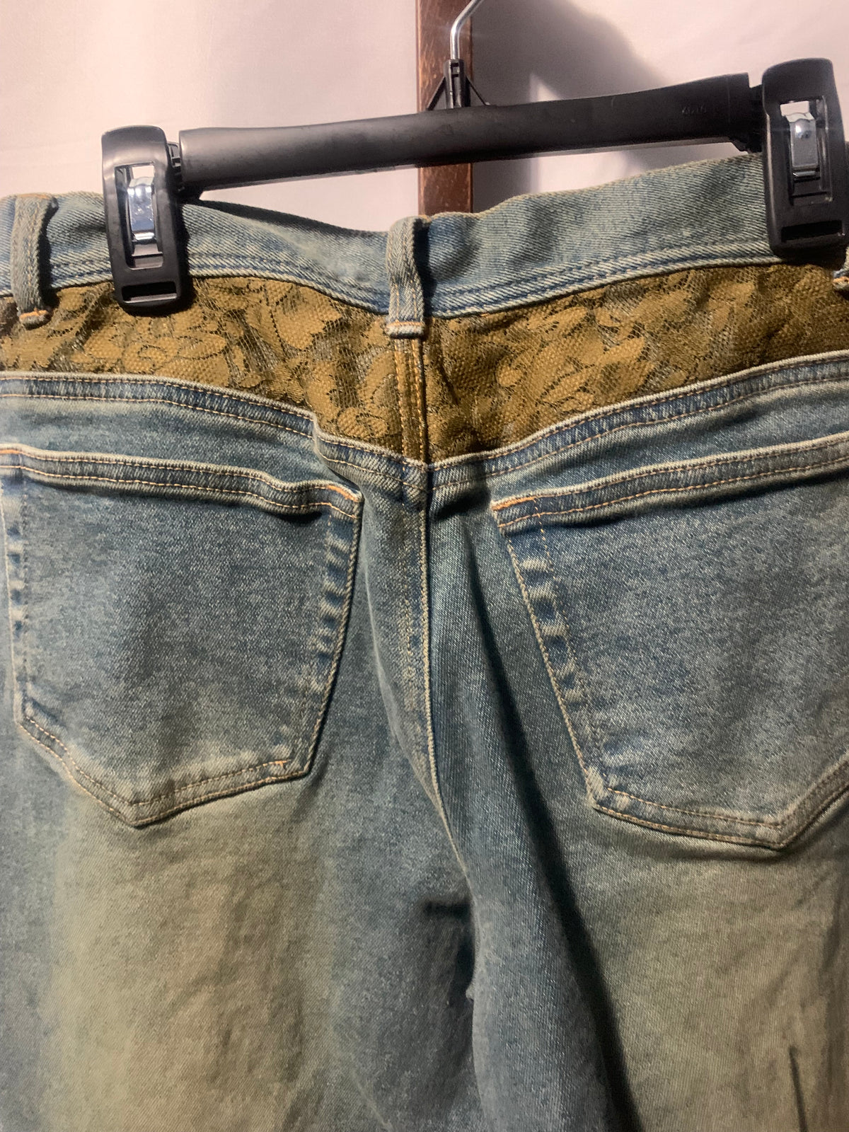 Style & Co. Petite 8P Blue Denim Jeans with Green Wash and Olive Green Pockets

#petite #denim