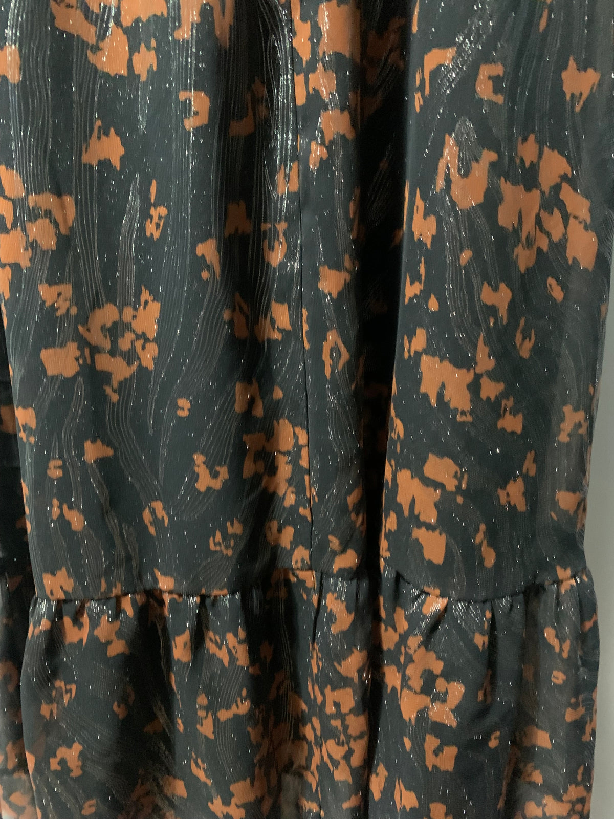 Collective Concepts Black & orange floral dress with puffy sleeves in size S #floraldress