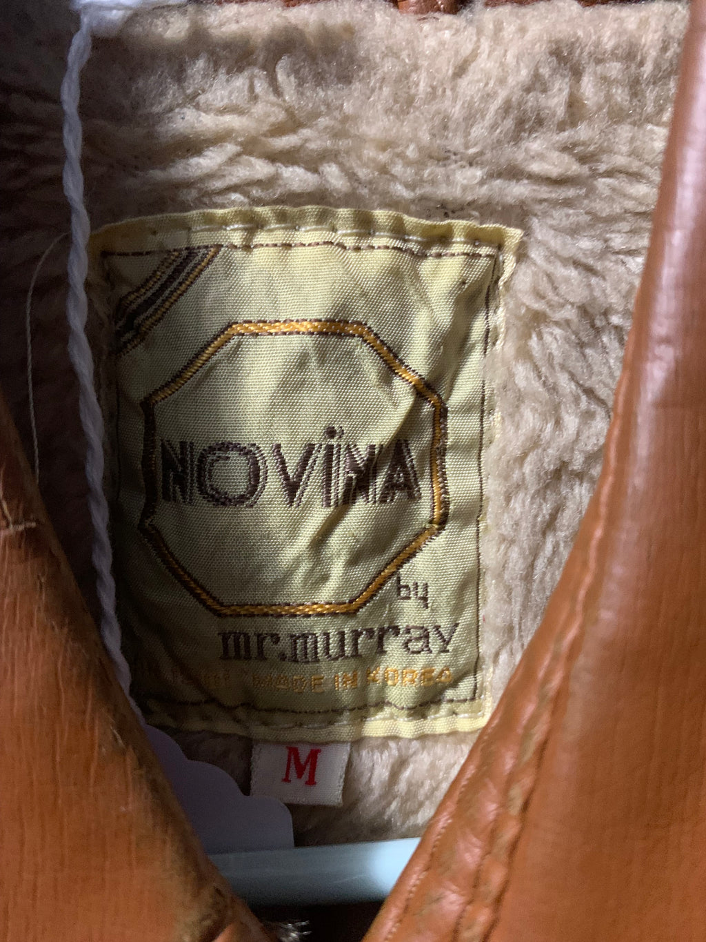 Novina by Mr McMurray medium Tan faux leather jacket with fur lining, size M #leatherjacket #fur