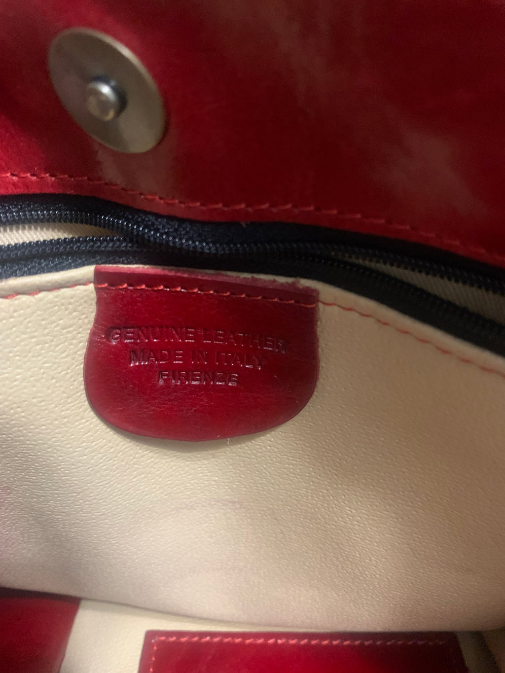 Made in Florence, Italy/Genuine Italian Leather Red Tote Bag
