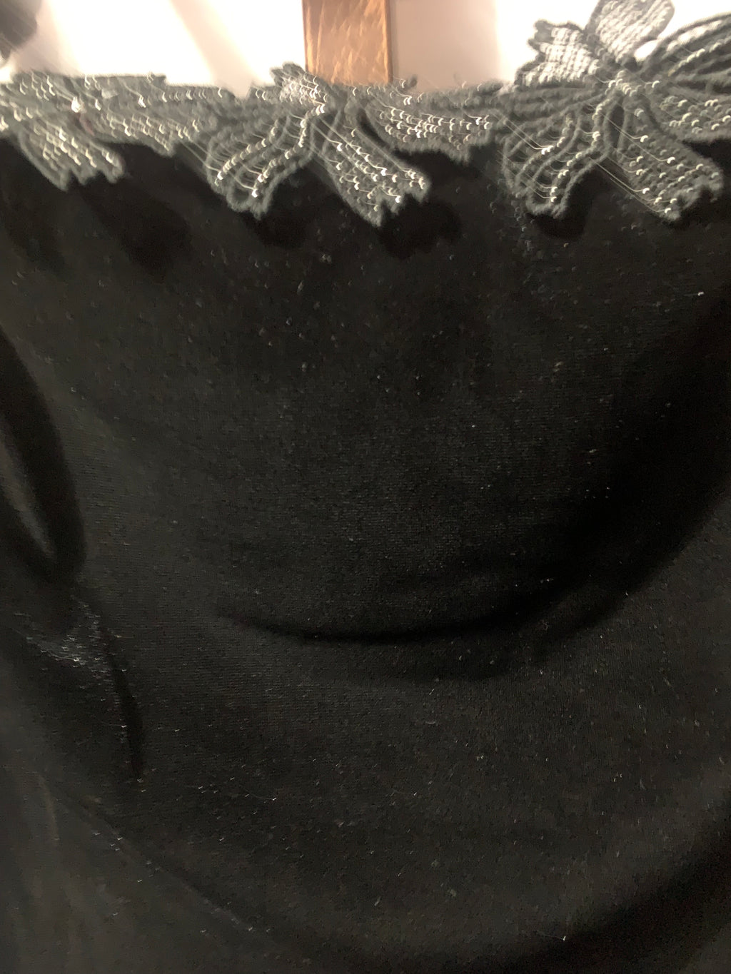 Kensie black velvet off the shoulder dress with lace trim and beaded details, size 2 #party #glam