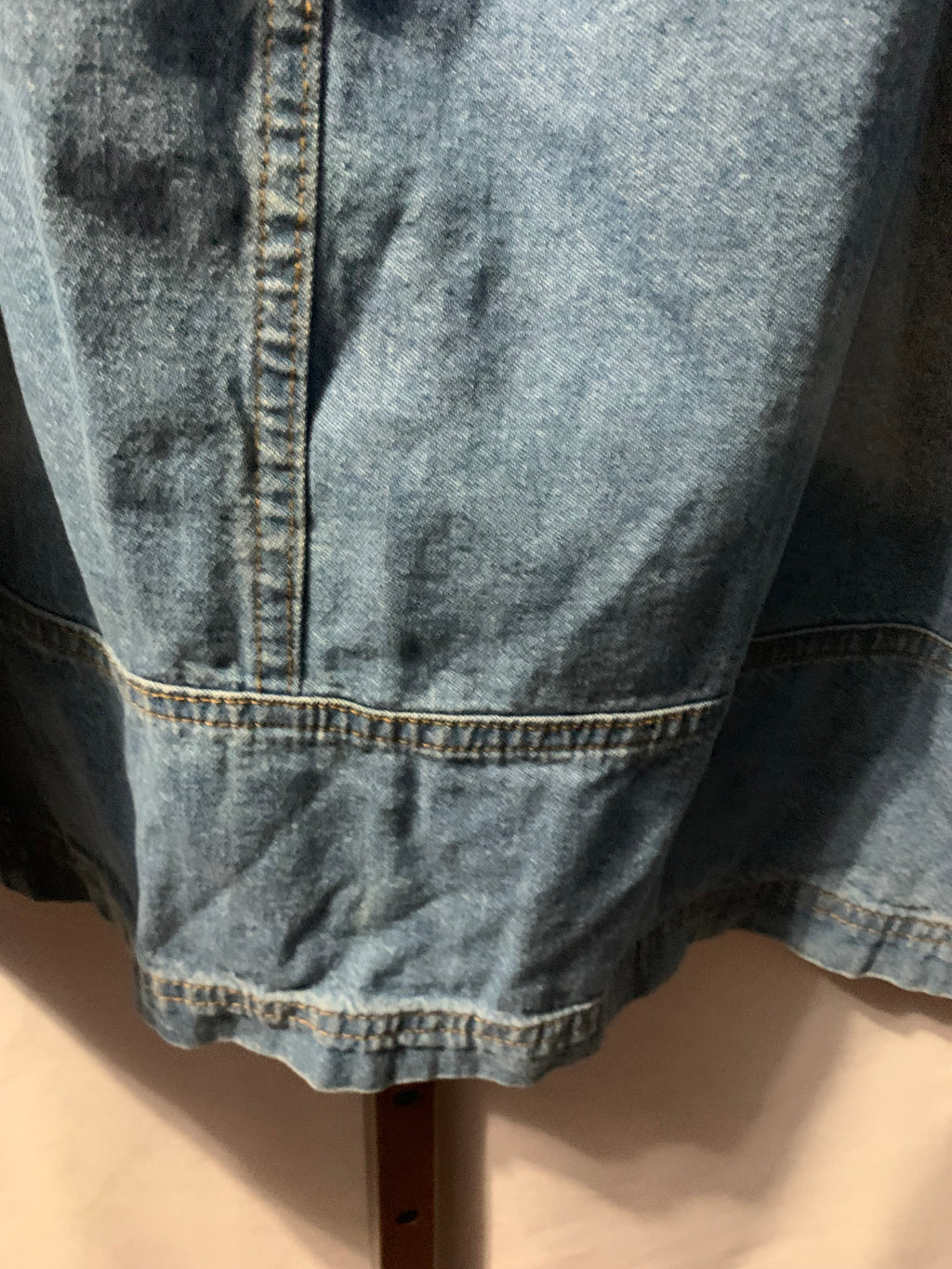 Vintage Studio blue denim skirt with brown drawstring waist  #denim