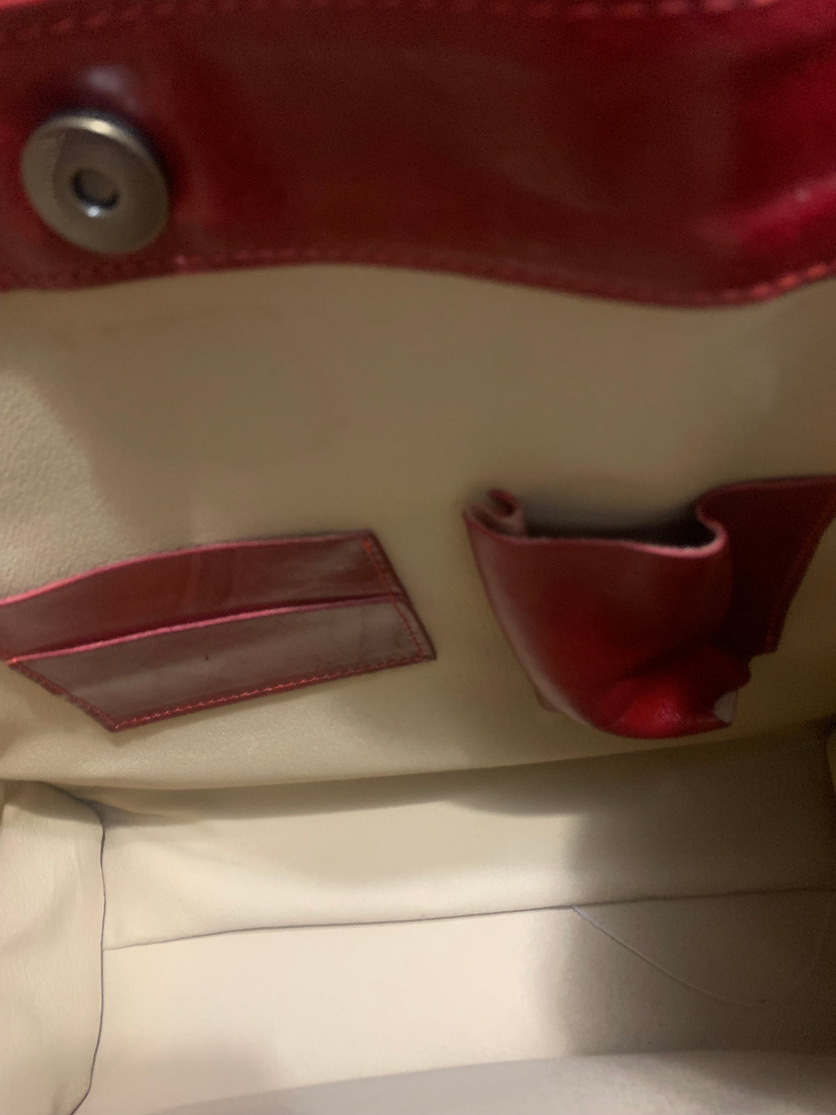 Made in Florence, Italy/Genuine Italian Leather Red Tote Bag