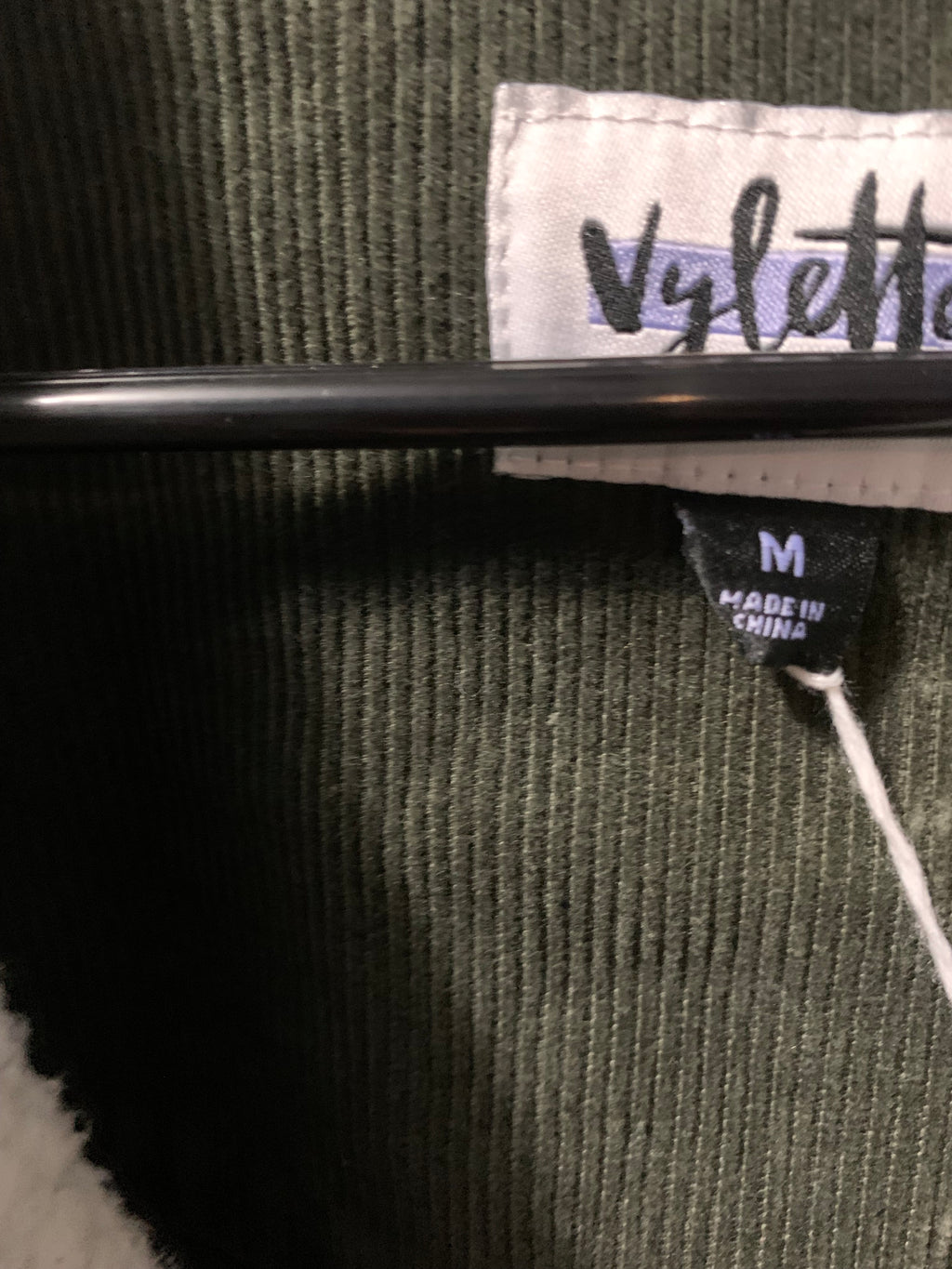 Vylette green corduroy jacket with white sherpa lining  #sherpa  #corduroy
