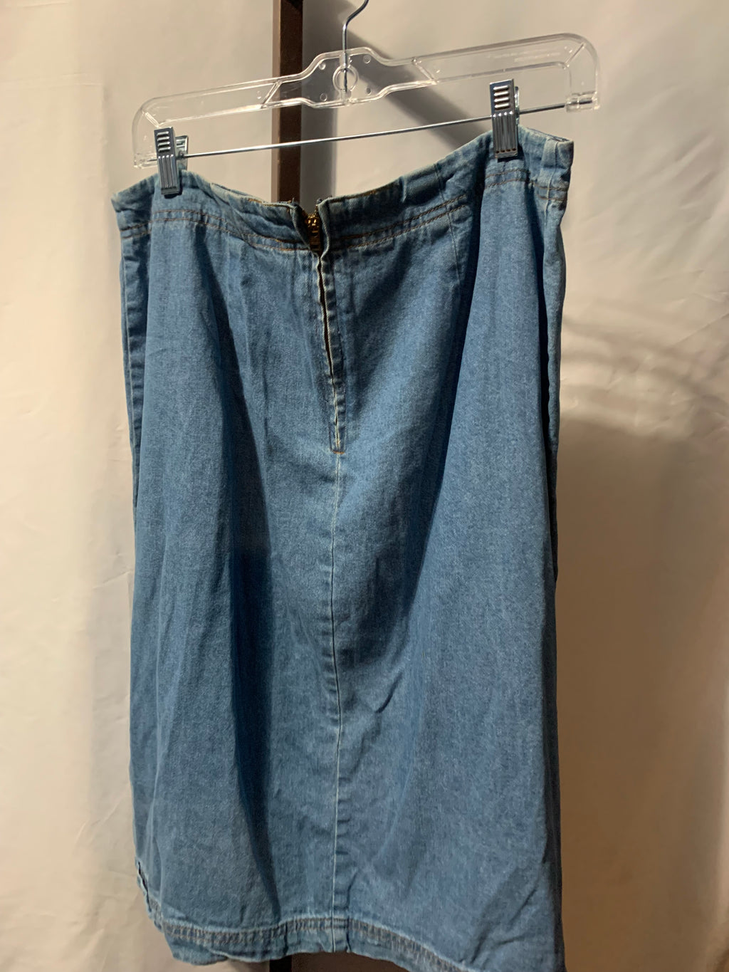 Vintage Studio blue denim skirt with brown drawstring waist  #denim