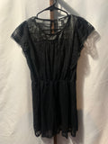 Black lace Jennyfer mini dress with subtle textured pattern, size M #goth #whimsygoth