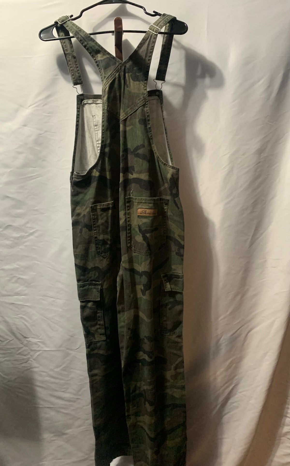Manfinity Denim Original Size Medium Green camo overalls with adjustable straps #camouflage #utility
