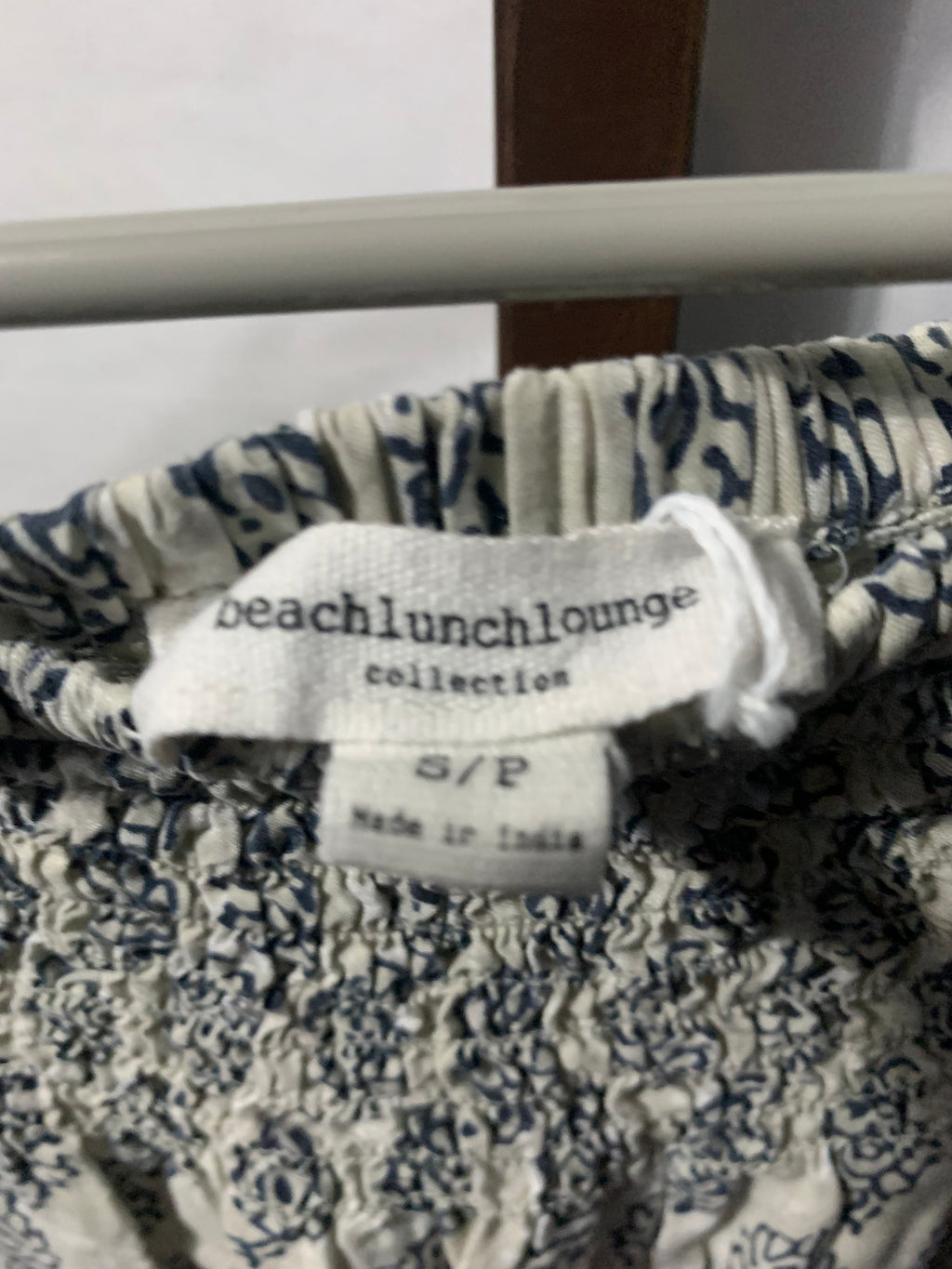 Beach Lunch Lounge Collection blouse with black paisley pattern on cream background with red patterned hem, size S/P #beachwear #paisley