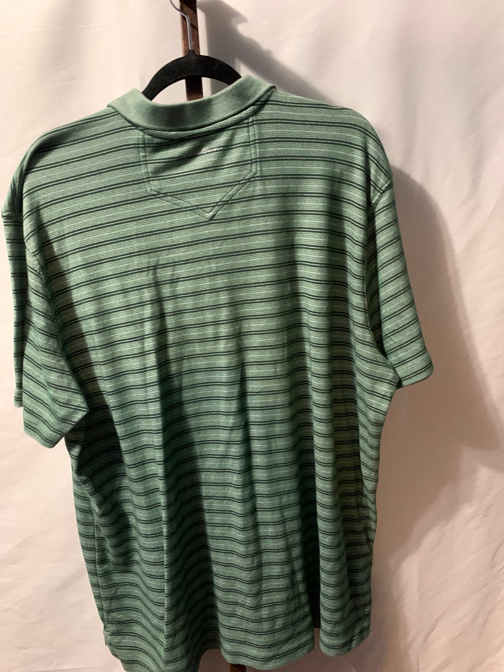 Eddie Bauer green striped polo shirt in XL #preppy #outdoors