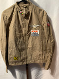 Sisley Italian Vintage Biker Jacket | Khaki Racing Patches & Embroidery