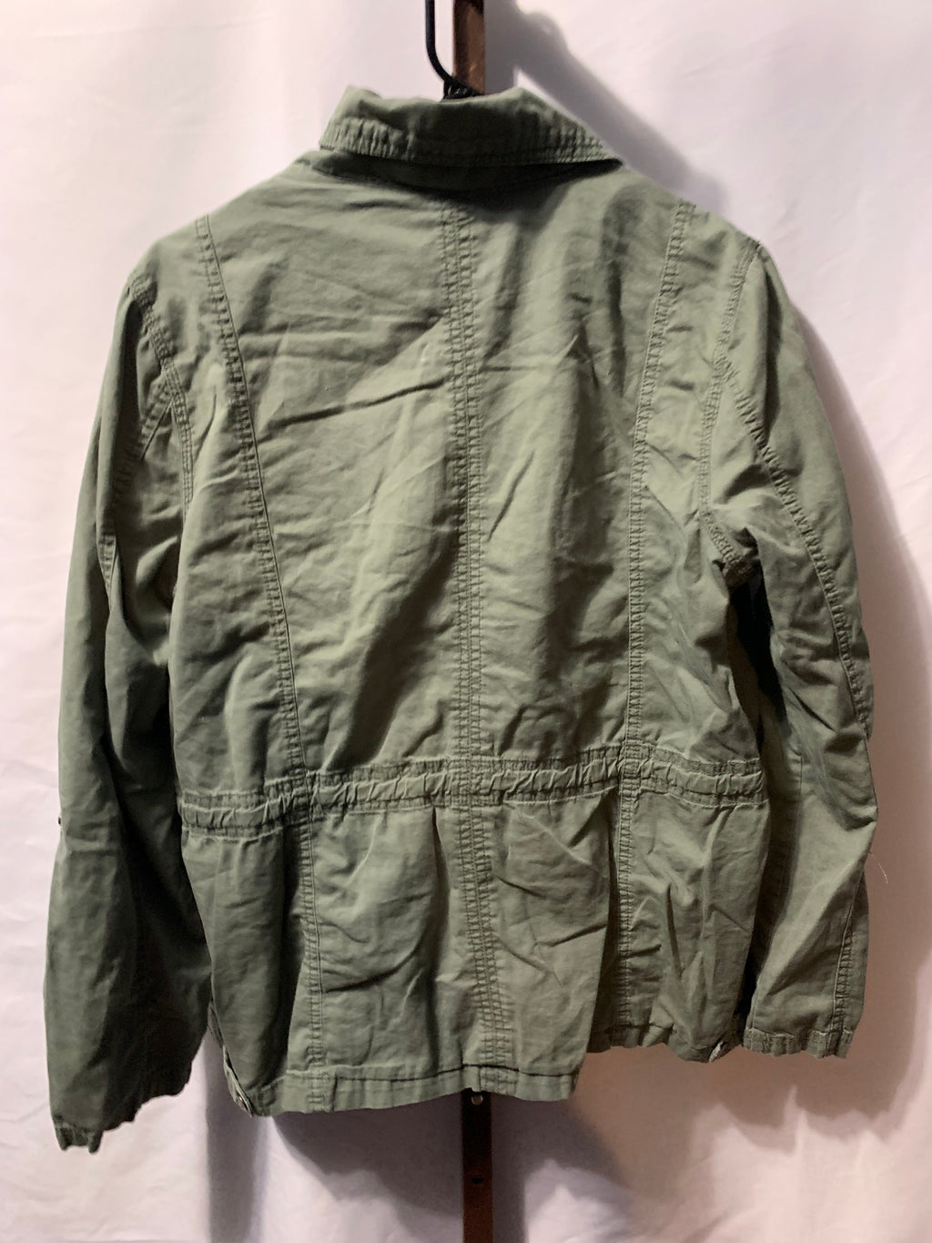 Vanity olive green jacket with brown studs on the pocket, size XL #studded