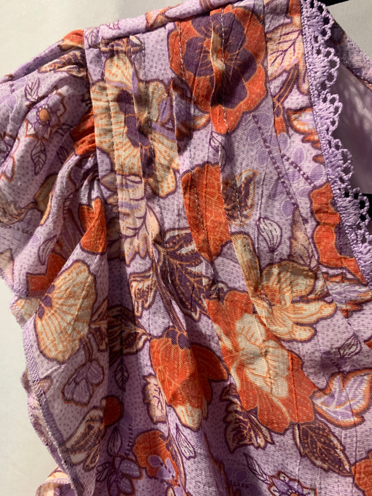 Indigo Rose purple & orange floral print dress with tie waist, size XL #floraldress #boho