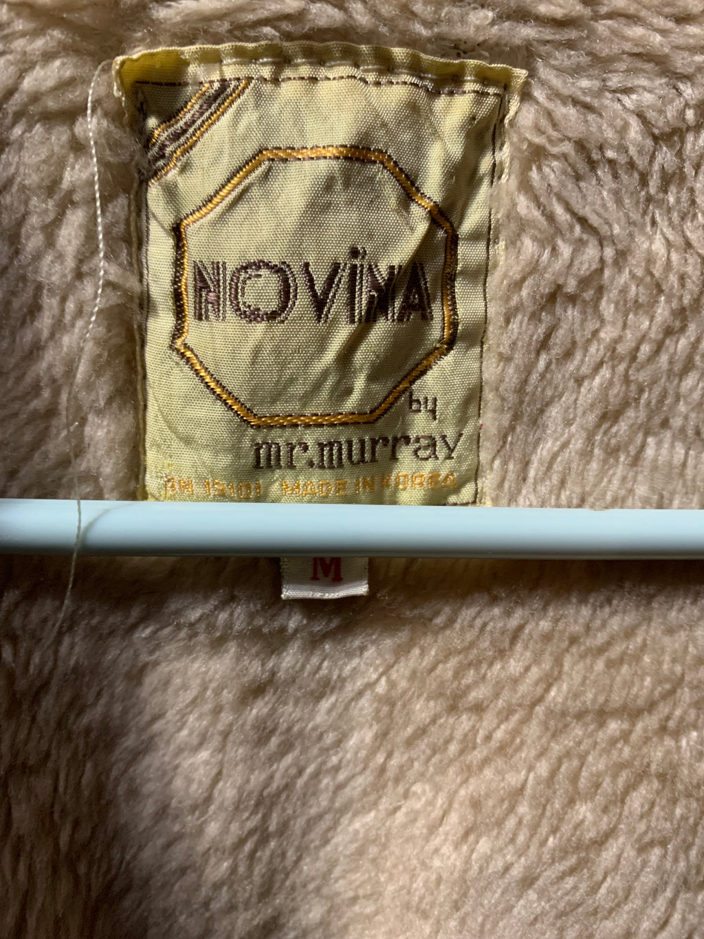 Novina by Mr McMurray medium Tan faux leather jacket with fur lining, size M #leatherjacket #fur