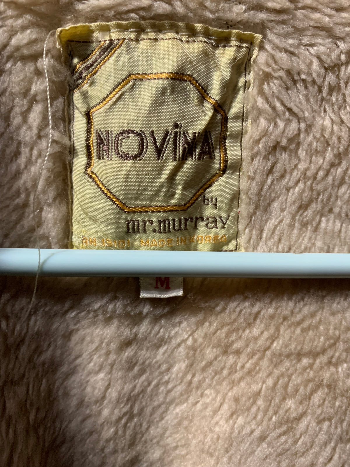 Novina by Mr McMurray medium Tan faux leather jacket with fur lining, size M #leatherjacket #fur